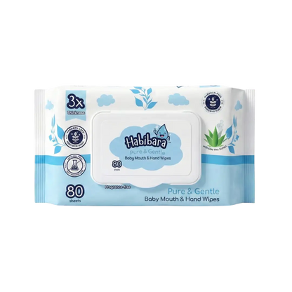 HLT One  Habibara Pure & Gentle Baby Wet Wipes | with 5 Botanical Extracts | Extra Thick | Sensitive Skin | 80 sheets Value Pack Baby Essentials, Baby Wipes 1 Pack