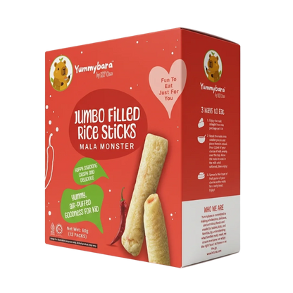 Yummybara Jumbo Filled Rice Sticks 60g (12 packs) 3Y+