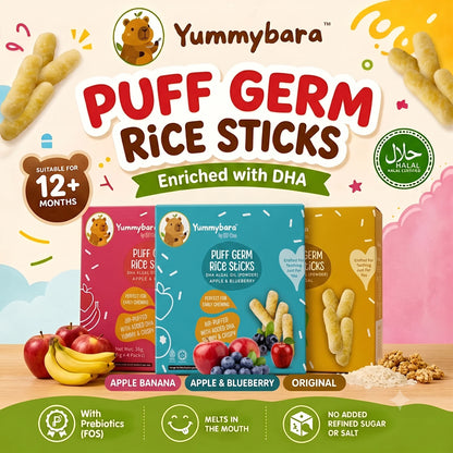 Yummybara Puff Rice Sticks DHA Algal Oil  36g (4 packs)
