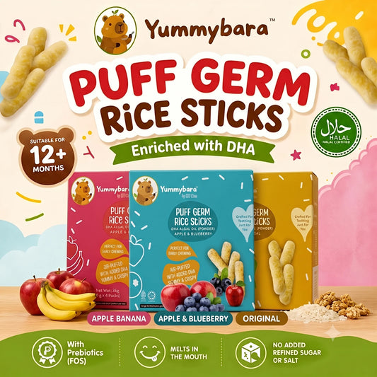 Yummybara Puff Rice Sticks DHA Algal Oil  36g (4 packs)