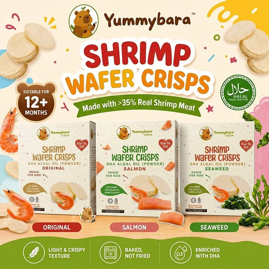 Yummybara Shrimp Wafer Crisps Enriched with DHA 28.2g (5 packs)