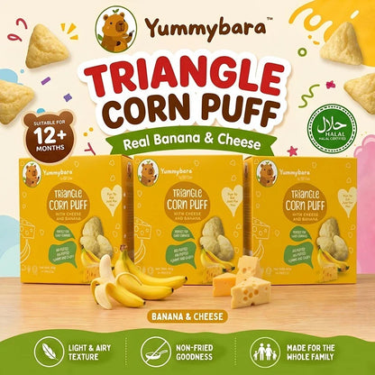 Yummybara Triangle Corn Puff - with Cheese and Banana 40g (4 packs)