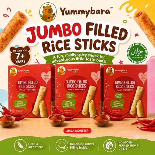 Yummybara Jumbo Filled Rice Sticks 60g (12 packs) 3Y+