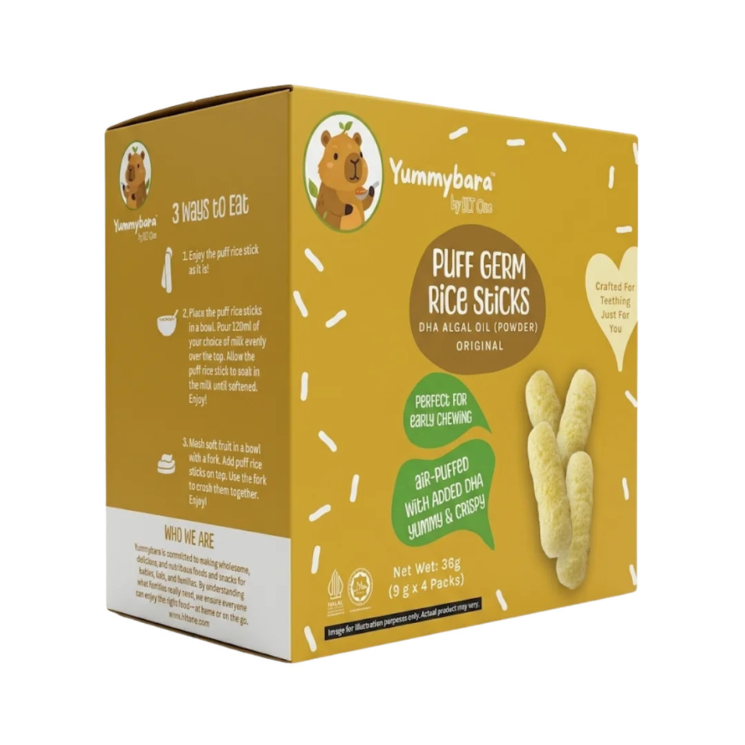 Yummybara Puff Rice Sticks DHA Algal Oil  36g (4 packs)