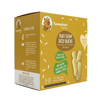 Yummybara Puff Rice Sticks DHA Algal Oil  36g (4 packs)