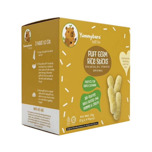 Yummybara Puff Rice Sticks DHA Algal Oil  36g (4 packs)