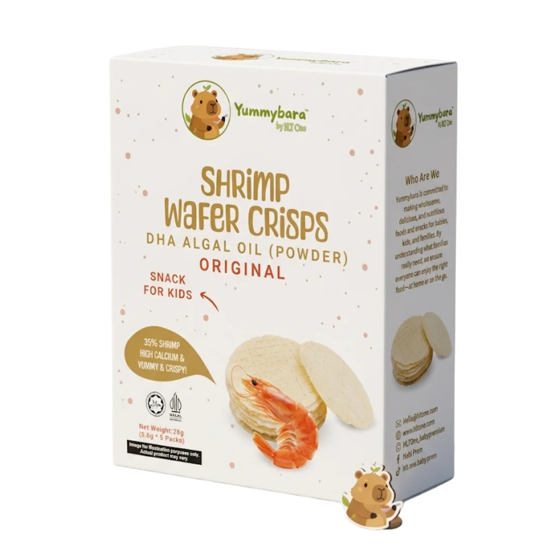 Yummybara Shrimp Wafer Crisps Enriched with DHA 28.2g (5 packs)