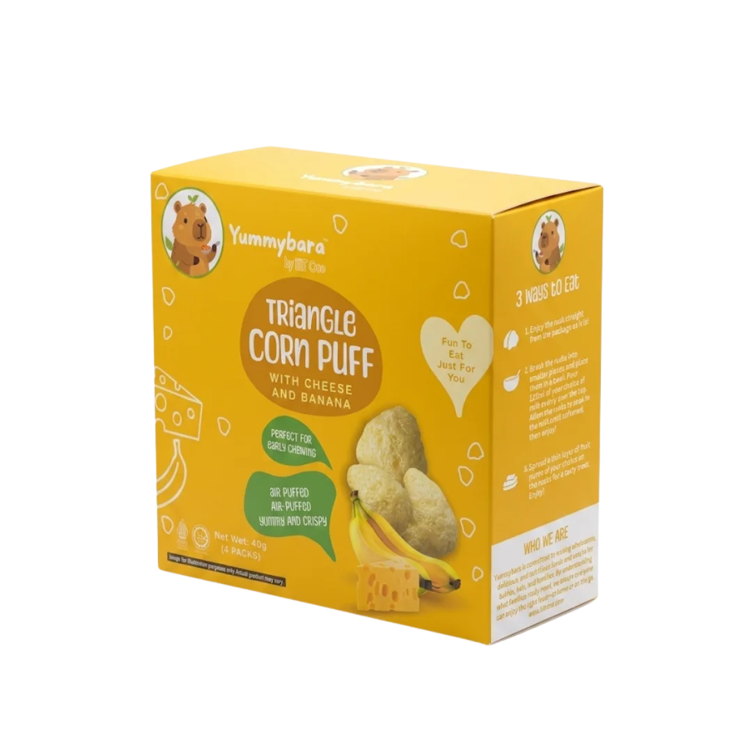Yummybara Triangle Corn Puff - with Cheese and Banana 40g (4 packs)