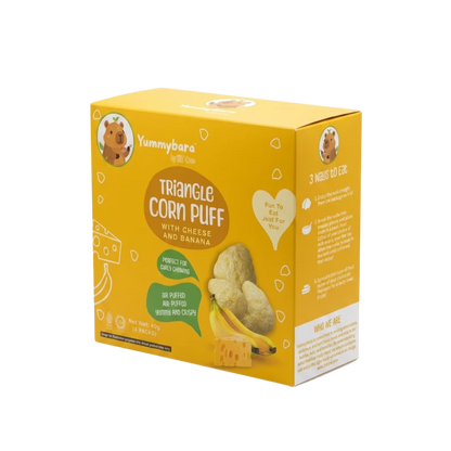 Yummybara Triangle Corn Puff - with Cheese and Banana 40g (4 packs)