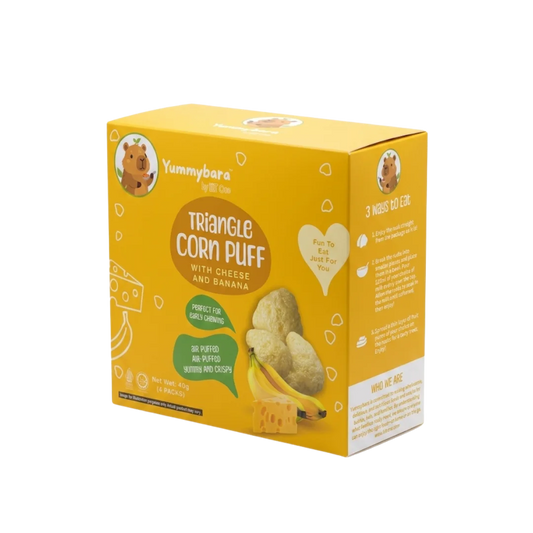 Yummybara Triangle Corn Puff - with Cheese and Banana 40g (4 packs)