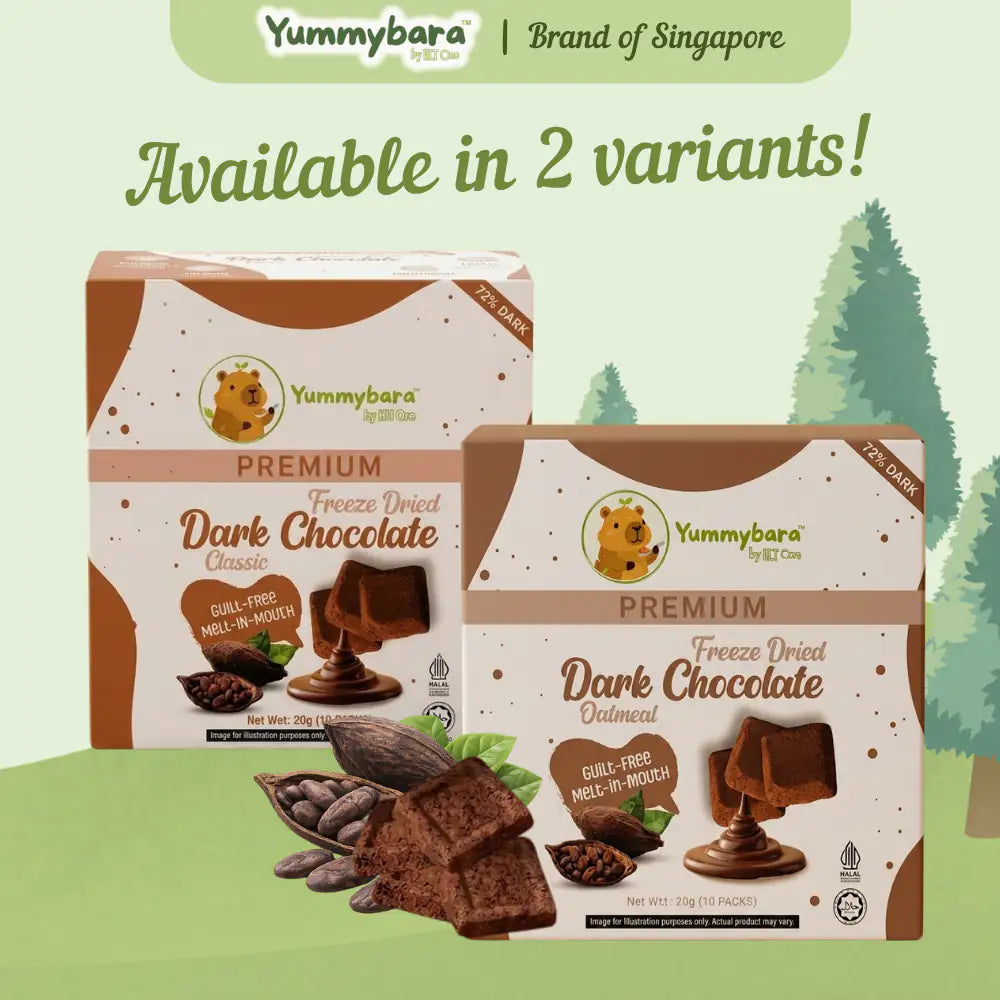 HLT One  Yummybara Freeze Dried Dark Chocolate (20g) 12 months+ 12m+, Baby Snacks, Halal 
