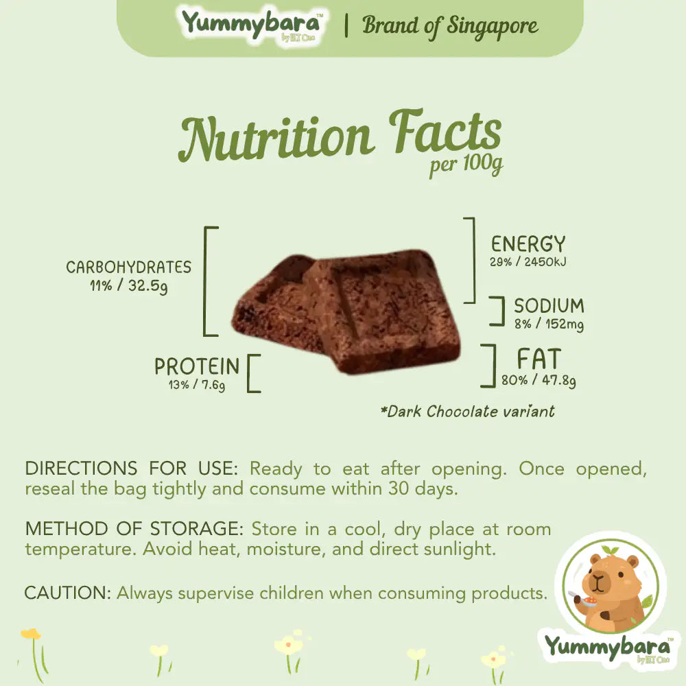 HLT One  Yummybara Freeze Dried Dark Chocolate (20g) 12 months+ 12m+, Baby Snacks, Halal 