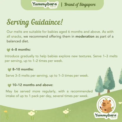 HLT One  Yummybara Freeze Dried Pre + Probiotic Coconut Milk Melts (18g) 8 months+ 7m+, Baby Snacks, Halal, Melts 