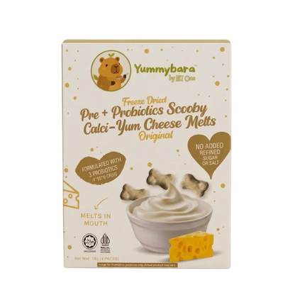 HLT One  Yummybara Freeze Dried Pre + Probiotics Cheese Melts (18g) 8 months+ 7m+, Baby Snacks, Halal, Melts Original