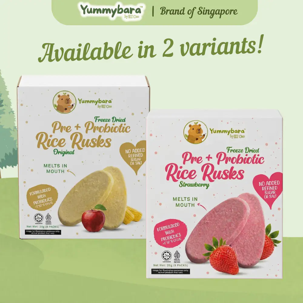 HLT One  Yummybara Freeze Dried Rice Rusks (20g) 8 months+ 7m+, Baby Snacks, Halal, Rusks 